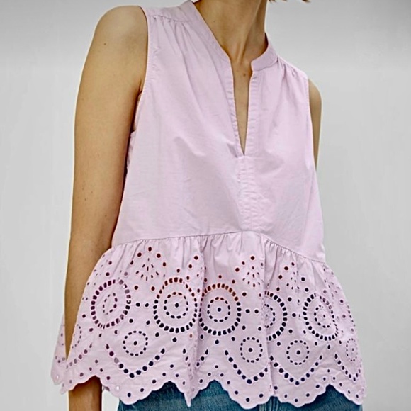 Eyelet Cotton Summer Top - Picture 1 of 8